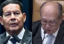 Hamilton Mourão toma atitude e vai pra cima de Gilmar